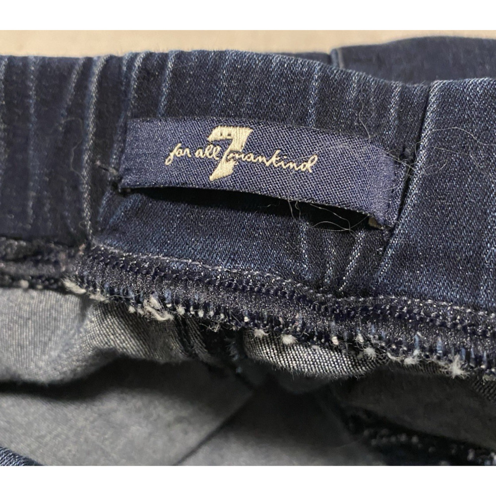 7 for all Mankind Skinny Jeggings Size 27 Dark Denim Jeans Studded Jeweled Legs - Picture 7 of 14